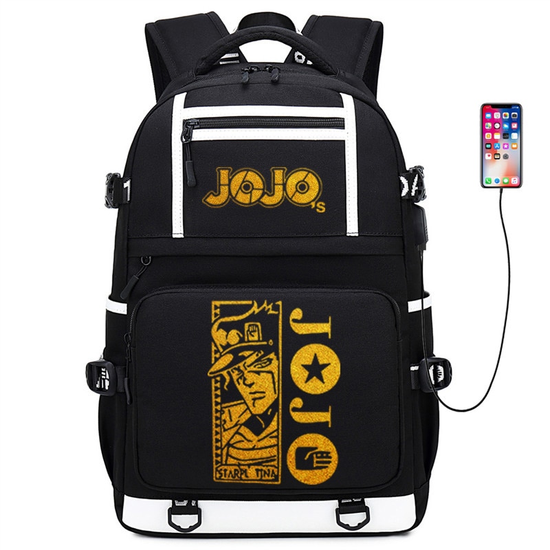JoJo s Bizarre Adventure Gold Print Girl School Bagpack Large Travel Backpack Oxford School Bags for - JJBA Merch